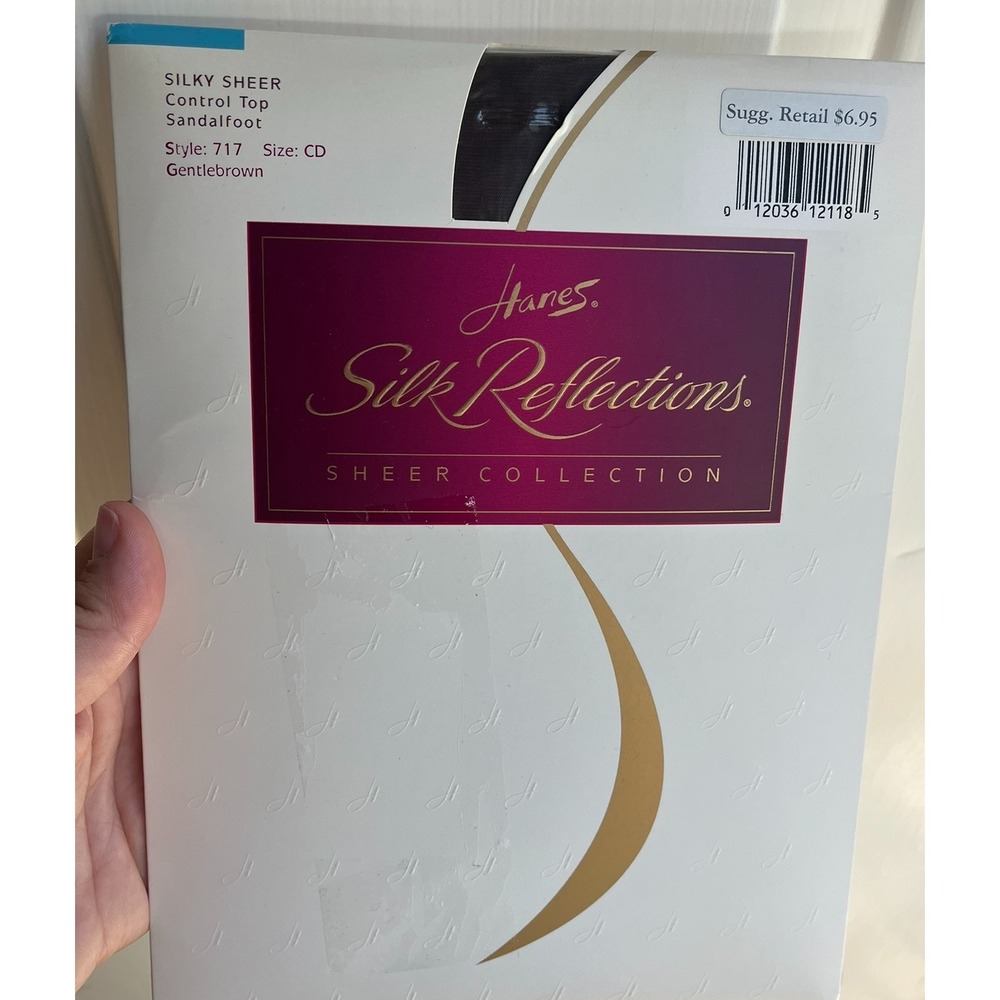 Vintage 1996 Hanes Silk Reflections NEW Womens Gentlebrown Control Top Tights CD